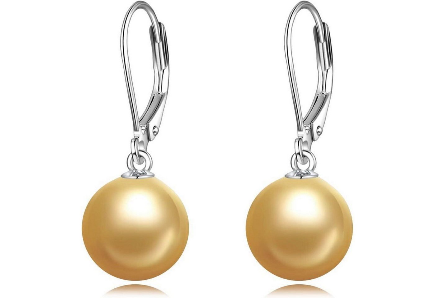 LuxusKollektion Schmuckset Ohrringe Perle Sterling Silber Hängend Damen Mädchen Goldperle von LuxusKollektion