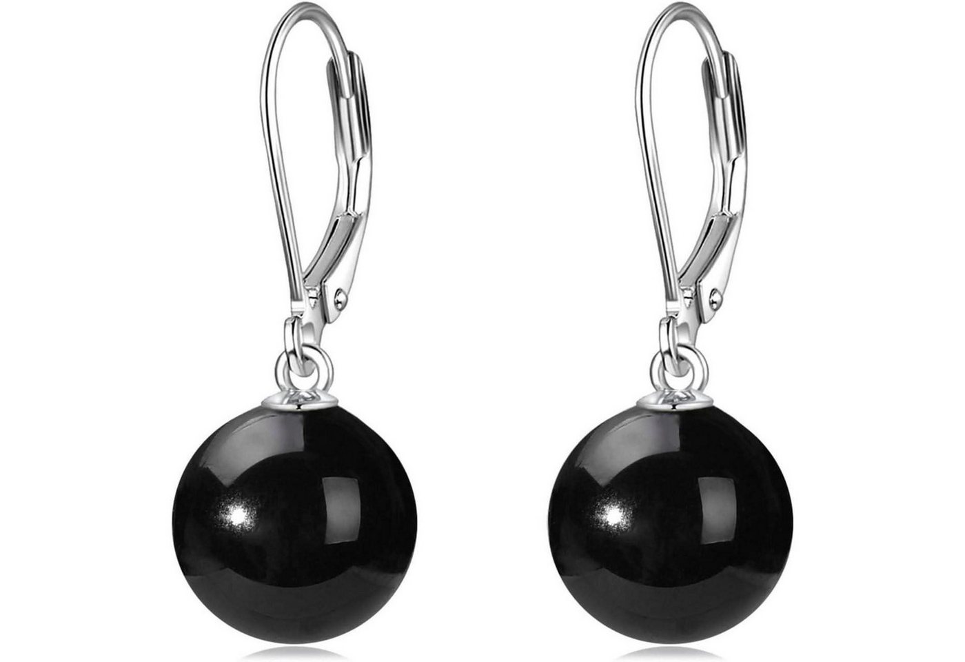 LuxusKollektion Schmuckset Ohrringe Perle Sterling Silber Hängend Damen Mädchen Schwarzer Onyx von LuxusKollektion