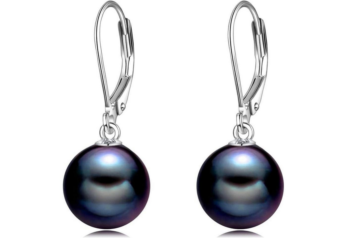 LuxusKollektion Schmuckset Ohrringe Perle Sterling Silber Hängend Damen Schwarze Perle von LuxusKollektion