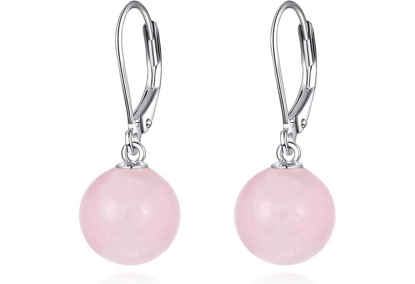 LuxusKollektion Schmuckset Ohrringe Perle Sterling Silber hängend Geschenke Damen Rosenquarz von LuxusKollektion