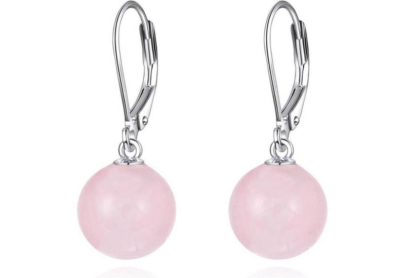 LuxusKollektion Schmuckset Ohrringe Perle Sterling Silber hängend Geschenke Damen Rosenquarz von LuxusKollektion