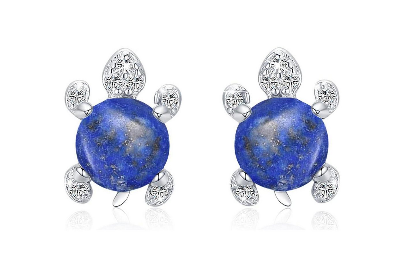 LuxusKollektion Schmuckset Ohrringe Schildkröte 925 Sterling Silber Kinder Frauen Lapislazuli von LuxusKollektion