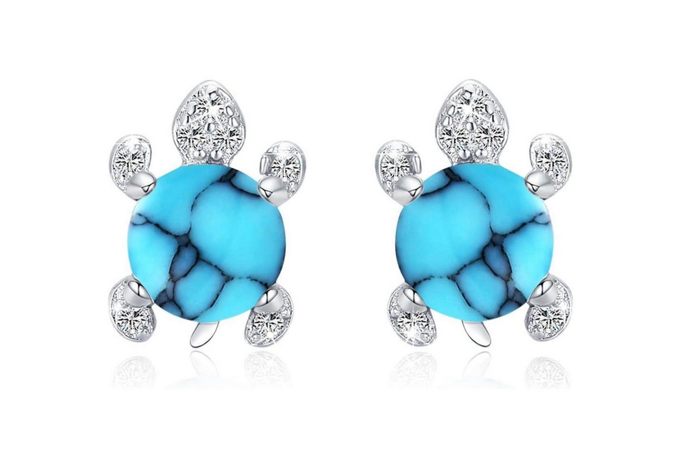 LuxusKollektion Schmuckset Ohrringe Schildkröte Ohrstecker 925 Silber Hypoallergen Türkis von LuxusKollektion