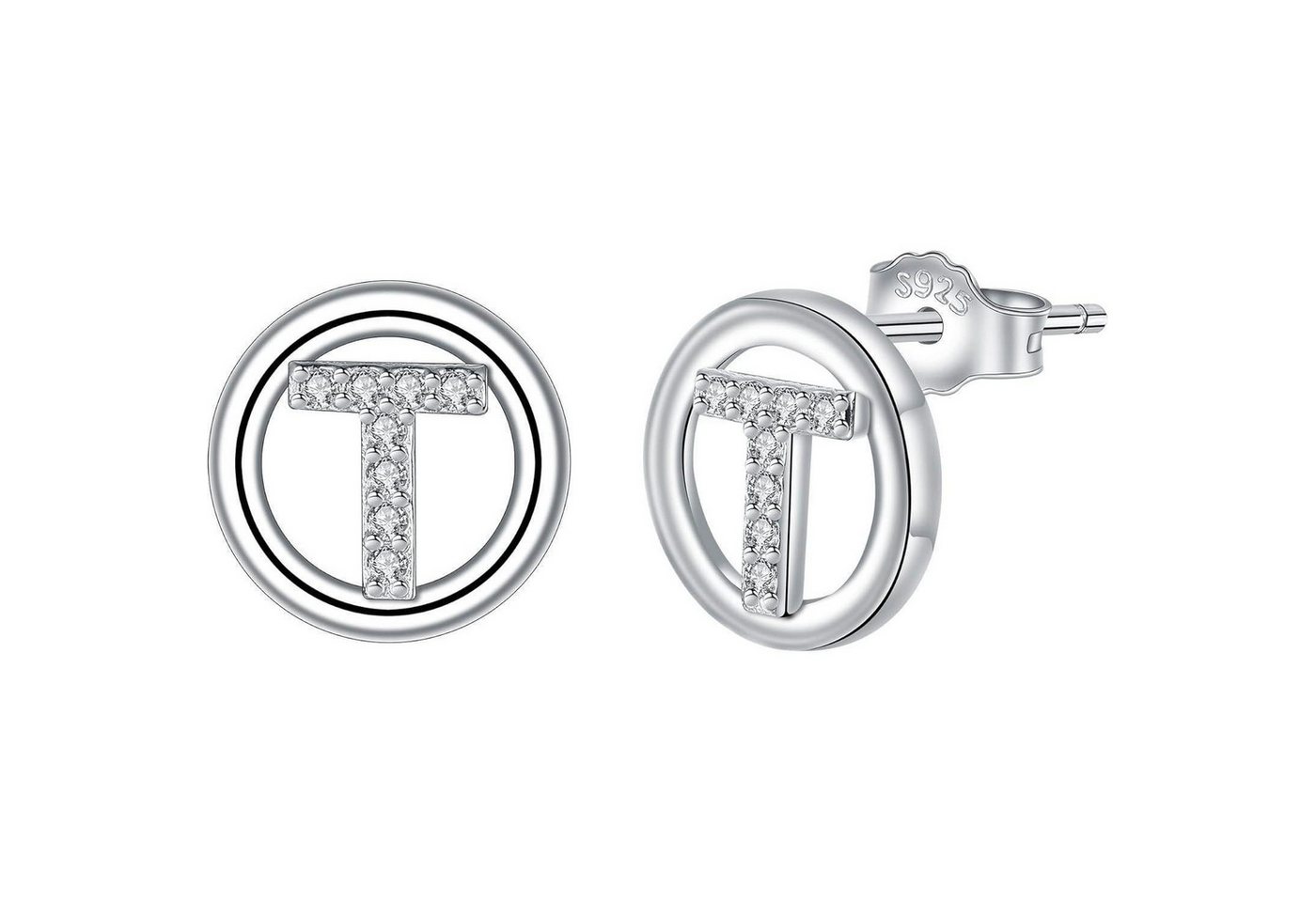 LuxusKollektion Schmuckset Ohrringe Silber 925 Initiale Buchstaben Damen Geschenk Silber-20 von LuxusKollektion