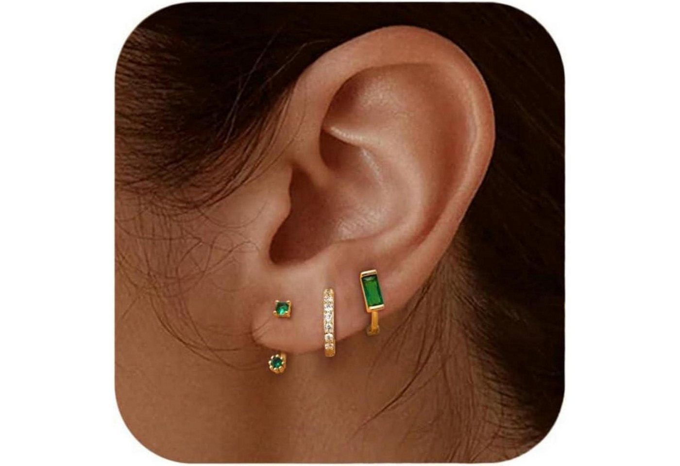 LuxusKollektion Schmuckset Ohrringe Silber 925 Set Damen Zirkonia Creolen Ohrstecker Piercings 3 von LuxusKollektion