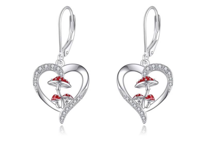 LuxusKollektion Schmuckset Ohrringe Sterling Silber 925 Dangle Heart Frauen Geschenke Pilz von LuxusKollektion