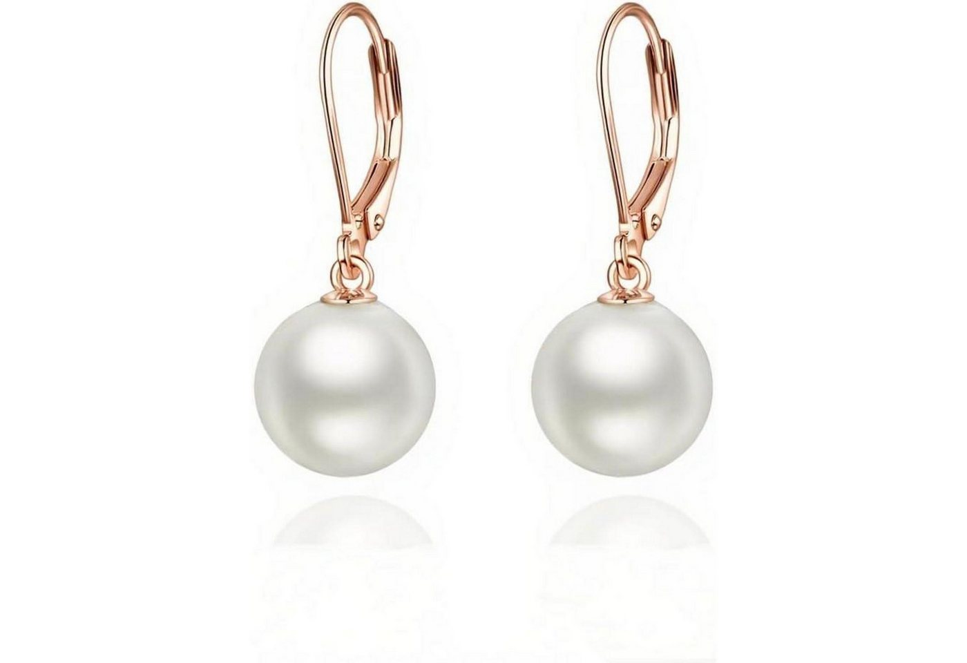 LuxusKollektion Schmuckset Ohrringe Sterling Silber Hängend Damen Mädchen Perle Roségold von LuxusKollektion