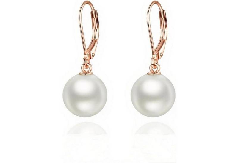 LuxusKollektion Schmuckset Ohrringe Sterling Silber Hängend Damen Mädchen Perle Roségold von LuxusKollektion