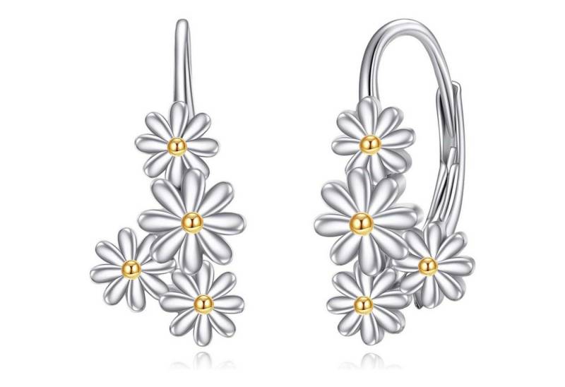 LuxusKollektion Schmuckset Ohrringe Tulip Daisy Sterling Silber Dangle Drop Gänseblümchen Blume von LuxusKollektion