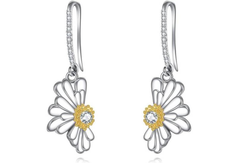 LuxusKollektion Schmuckset Ohrringe Tulip Sterling Silber Drop Blumenschmuck Gänseblümchen von LuxusKollektion