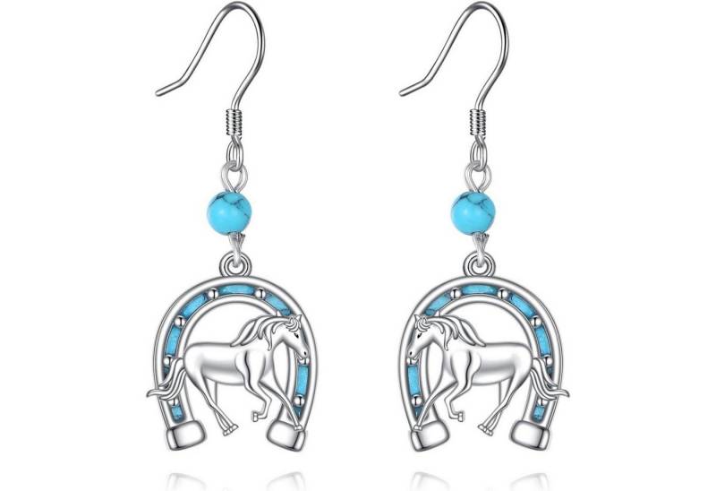 LuxusKollektion Schmuckset Ohrringe Western Cowgirl Sterling Silber Türkis Boho Westliche Pferd von LuxusKollektion