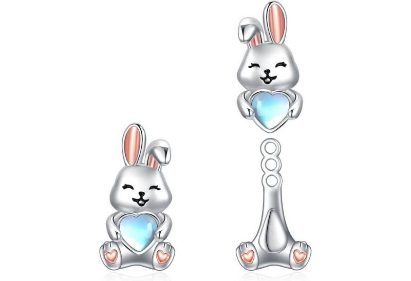 LuxusKollektion Schmuckset Ohrstecker 925 Silber Faultier Axolotl Frosch Kuh Damen Hase von LuxusKollektion