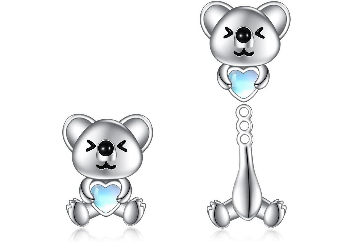 LuxusKollektion Schmuckset Ohrstecker 925 Silber Hase Axolotl Frosch Damen Koala von LuxusKollektion