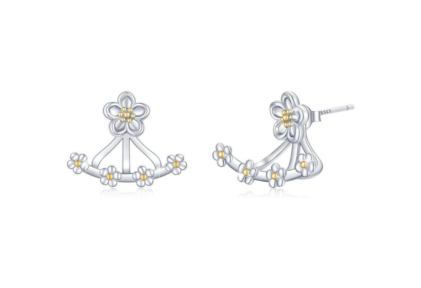 LuxusKollektion Schmuckset Ohrstecker 925 Silber Kristall Hypoallergen Herz Blume Ohrstecker von LuxusKollektion