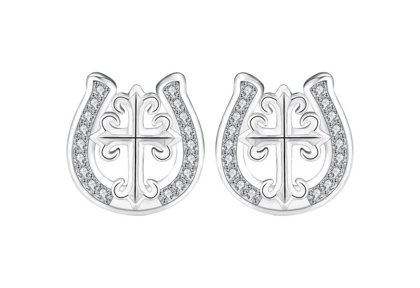LuxusKollektion Schmuckset Ohrstecker 925 Sterling Silber Damen Geschenk Hufeisen-A von LuxusKollektion