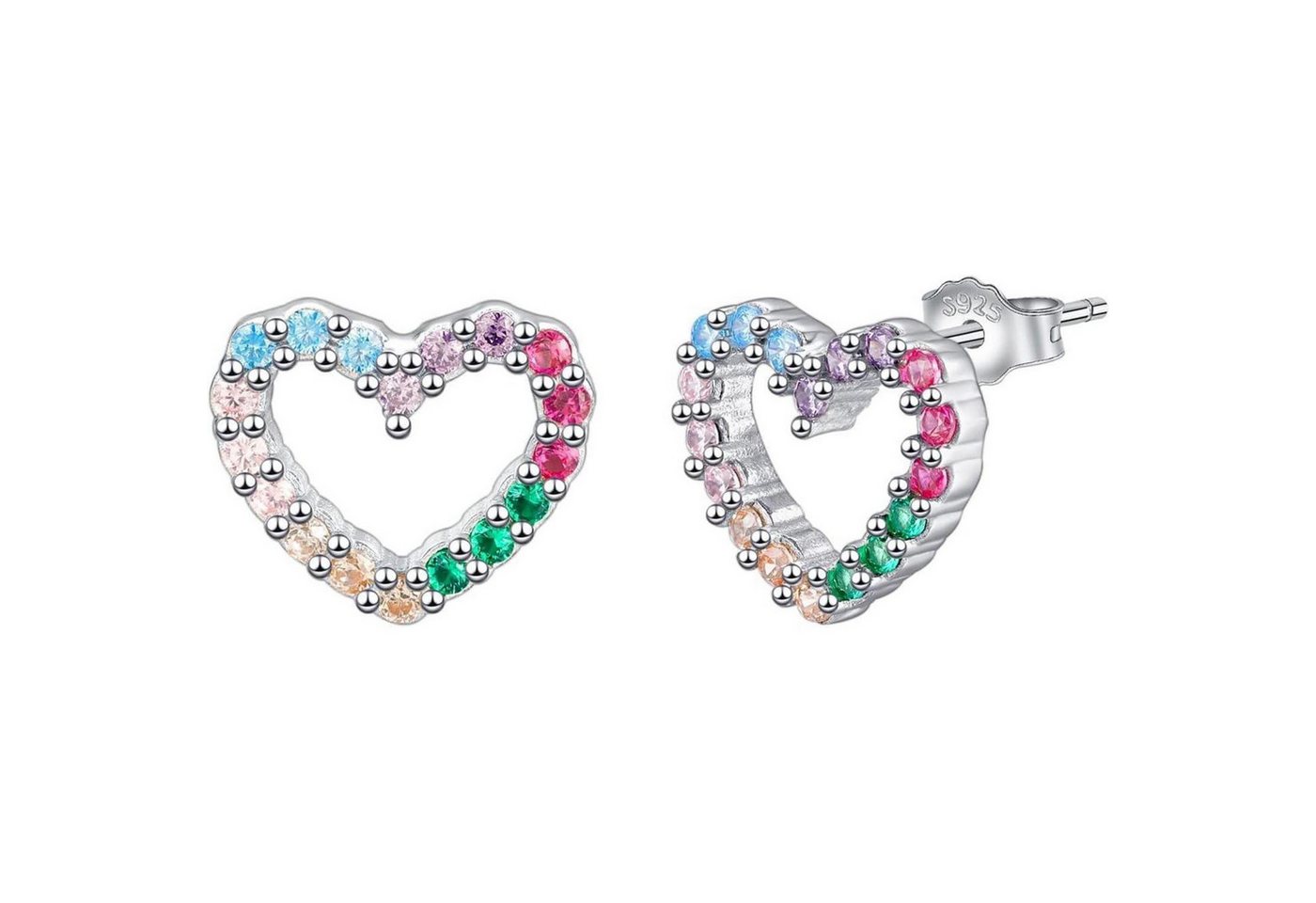 LuxusKollektion Schmuckset Ohrstecker 925 Sterling Silber Schmuck Geschenke Damen Liebe-1 von LuxusKollektion