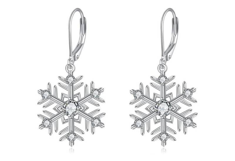 LuxusKollektion Schmuckset Ohrstecker Damen 925 Sterling Silber Schneeflocken Ohrringe von LuxusKollektion