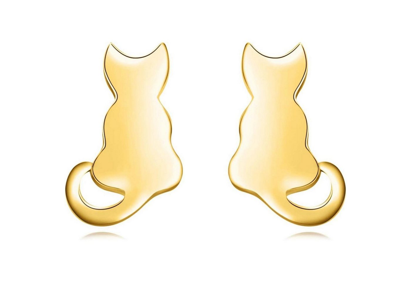LuxusKollektion Schmuckset Ohrstecker Katze Sterling Silber Damen Mädchen Schmuck Goldene Katze von LuxusKollektion