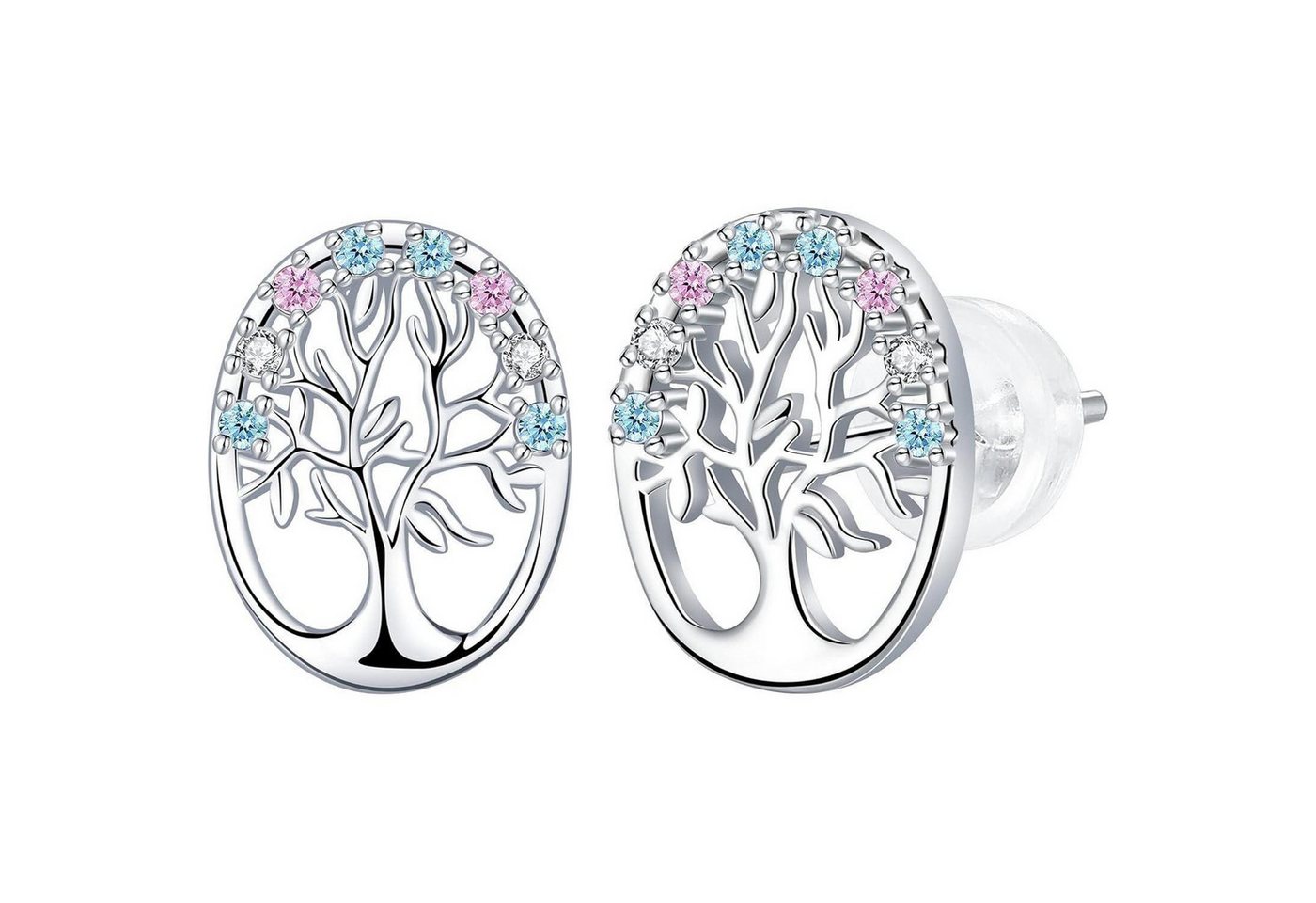 LuxusKollektion Schmuckset Ohrstecker Lebensbaum Damen 925 Sterling Silber Geschenkbox silber-2 von LuxusKollektion