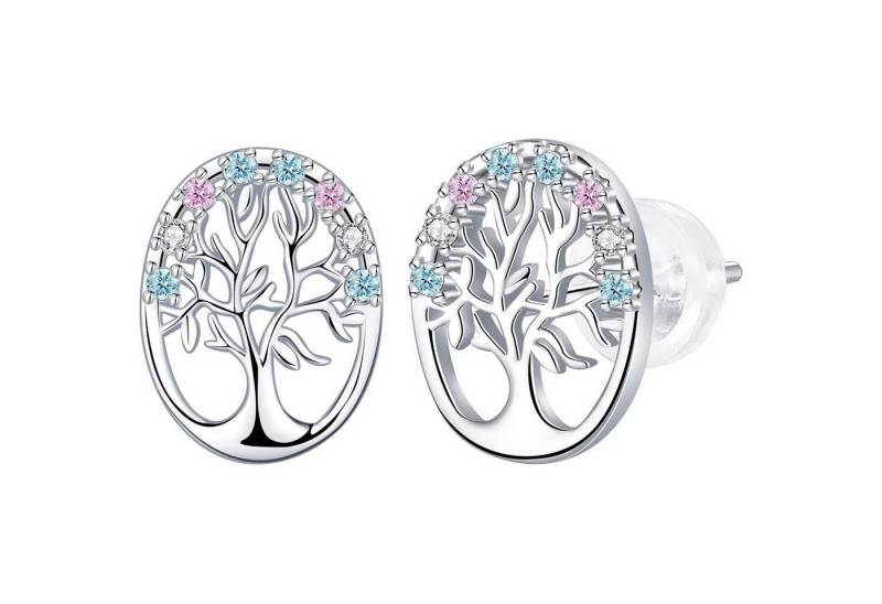 LuxusKollektion Schmuckset Ohrstecker Lebensbaum Damen 925 Sterling Silber Geschenkbox silber-2 von LuxusKollektion