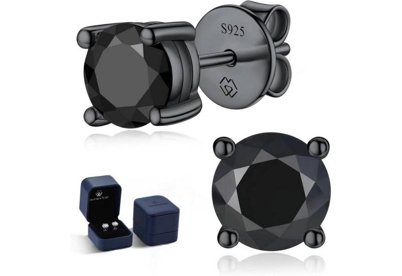 LuxusKollektion Schmuckset Ohrstecker Moissanite 1 Karat-(0.5ct*2)-5mm 4 ProngSchwarz von LuxusKollektion
