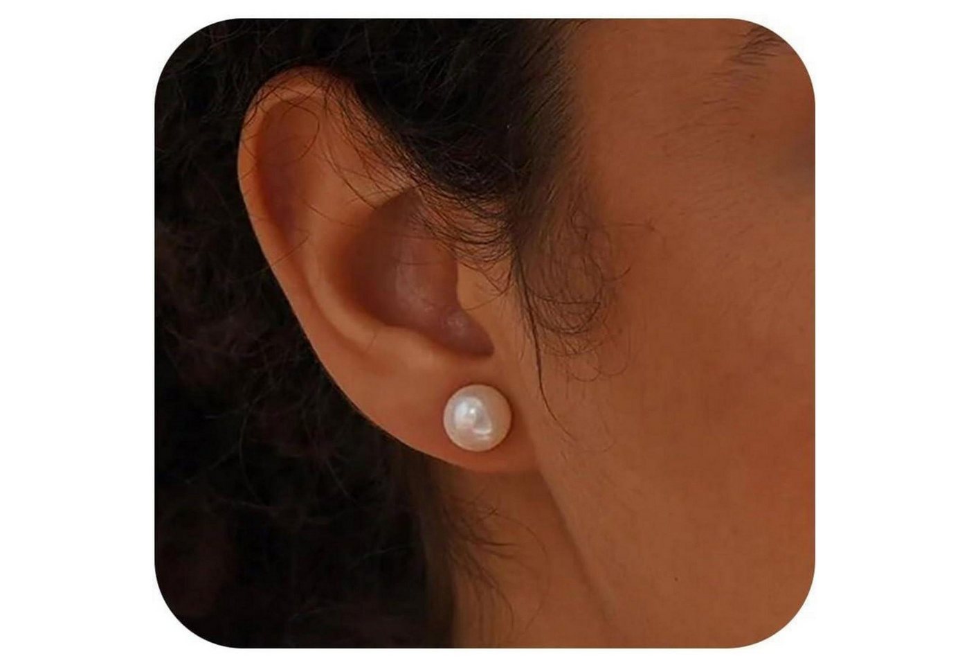 LuxusKollektion Schmuckset Ohrstecker Perlen Süßwasserperlen Silber 925 Damen Braut 9mm A-Silber von LuxusKollektion