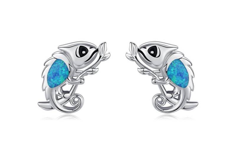 LuxusKollektion Schmuckset Ohrstecker S925 Silver Fledermaus Kolibri Hai Hypoallergen Chamäleon von LuxusKollektion