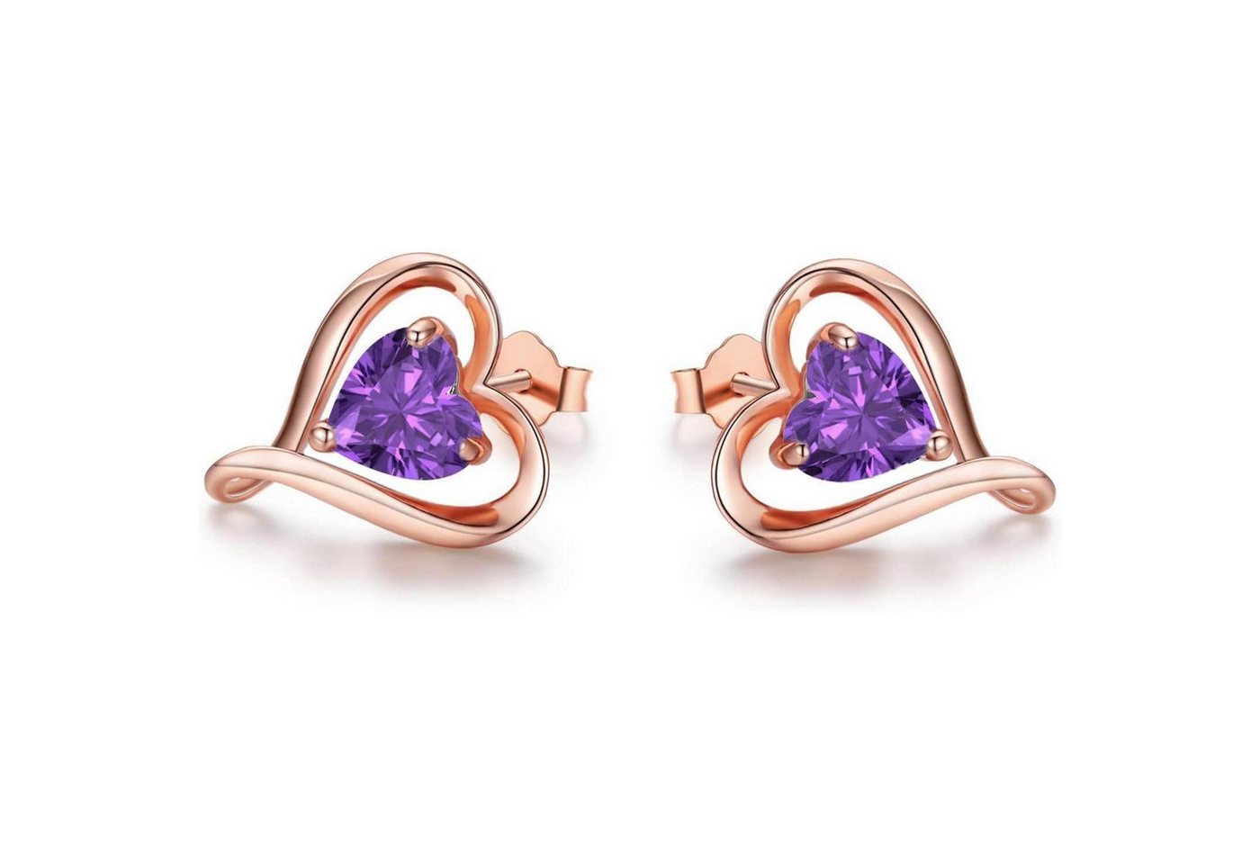 LuxusKollektion Schmuckset Ohrstecker Set Damen Rosegold Silber Gold Geschenke Rosegold02 von LuxusKollektion