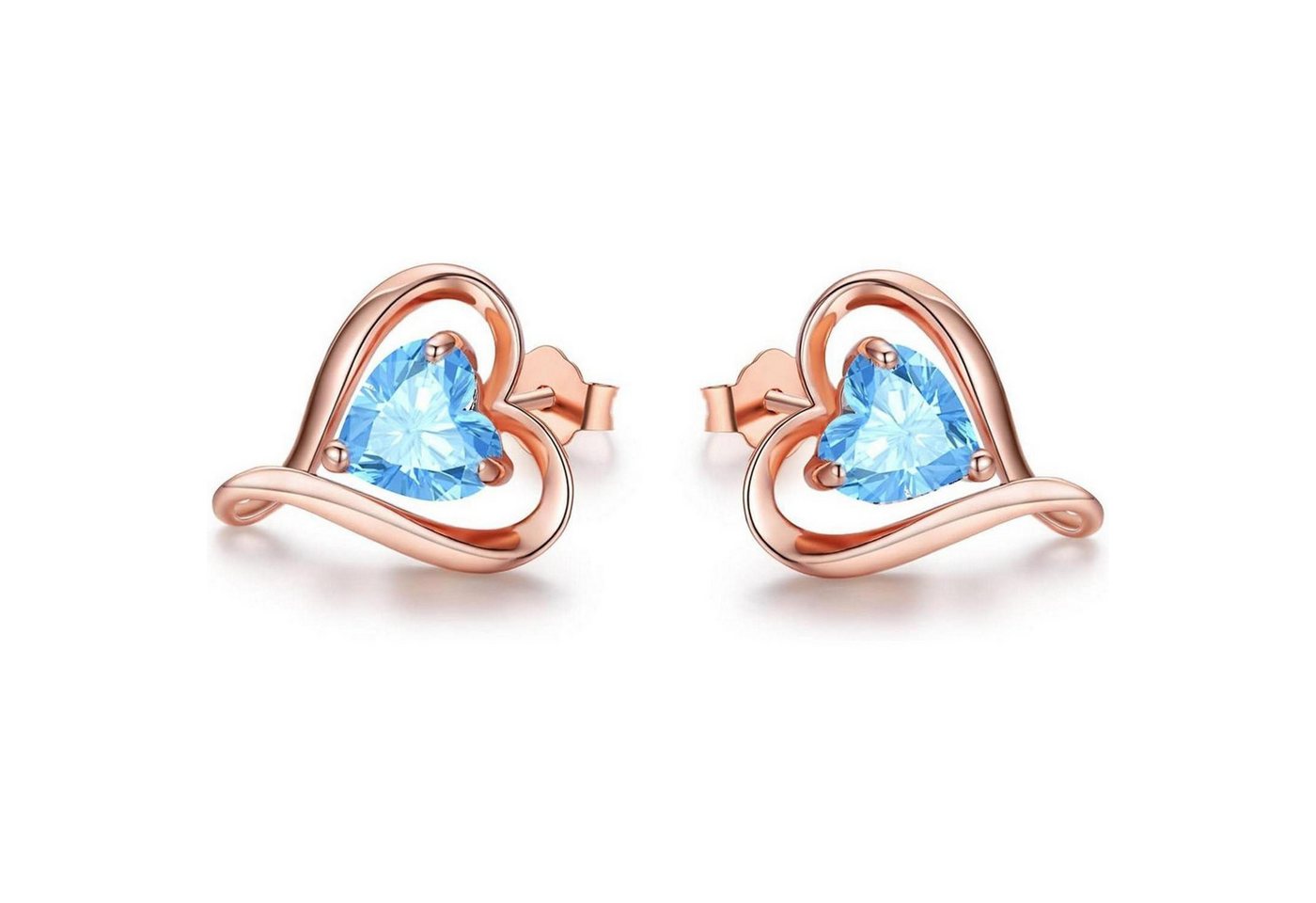 LuxusKollektion Schmuckset Ohrstecker Set Damen Rosegold Silber Gold Valentinstag Rosegold03 von LuxusKollektion