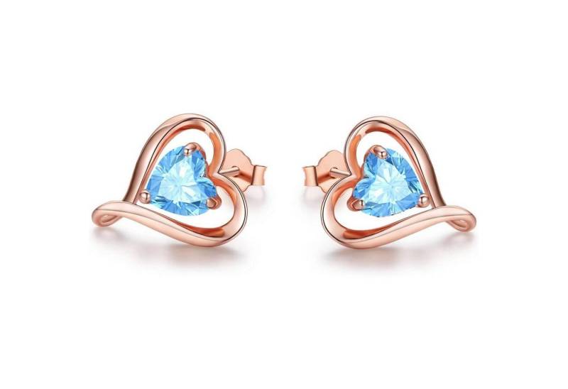 LuxusKollektion Schmuckset Ohrstecker Set Damen Rosegold Silber Gold Valentinstag Rosegold03 von LuxusKollektion