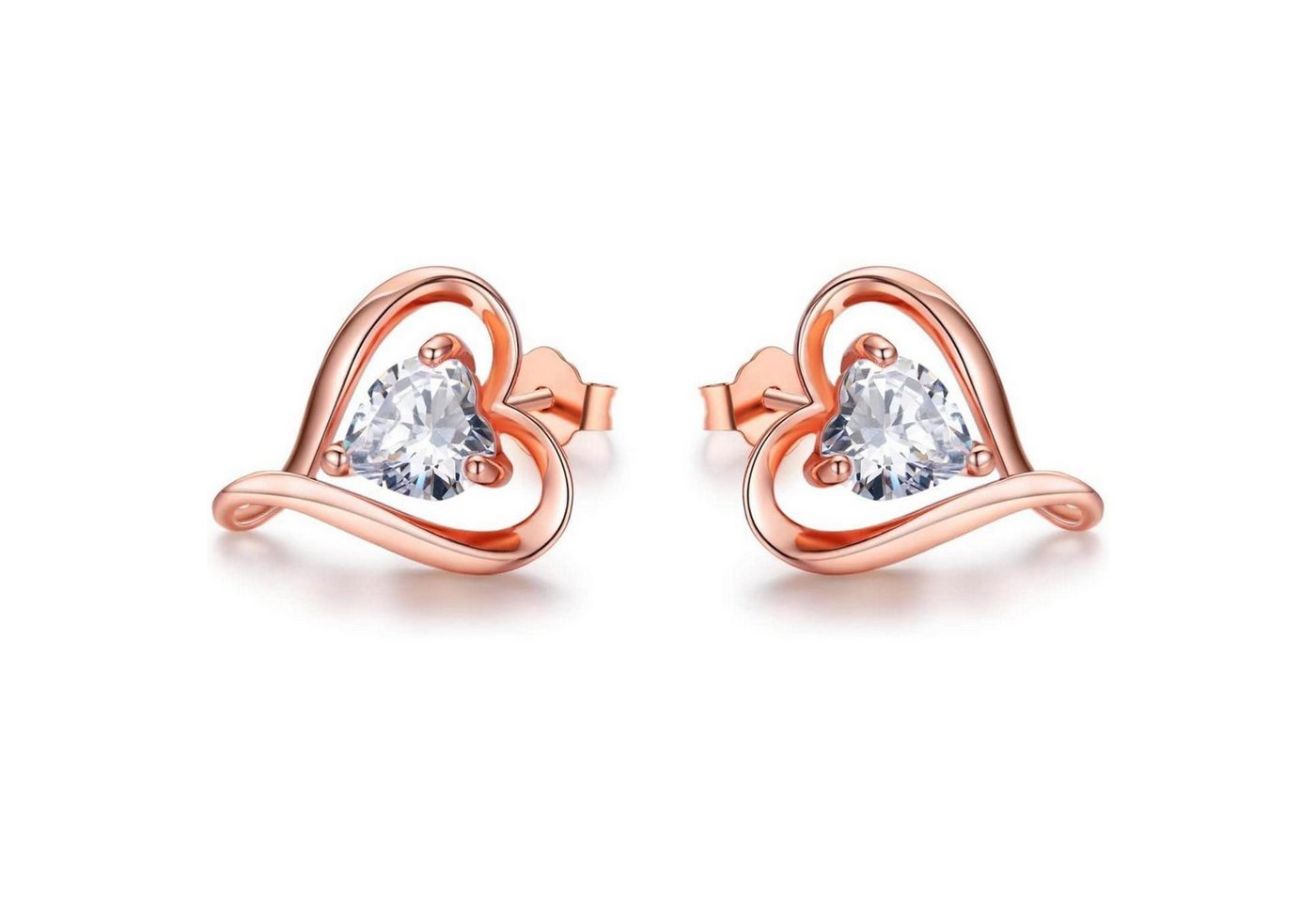 LuxusKollektion Schmuckset Ohrstecker Set Damen Rosegold Silber Gold Valentinstag Rosegold1 von LuxusKollektion
