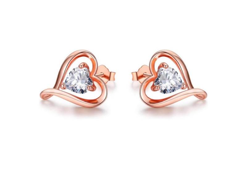 LuxusKollektion Schmuckset Ohrstecker Set Damen Rosegold Silber Gold Valentinstag Rosegold1 von LuxusKollektion