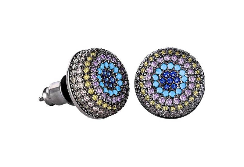 LuxusKollektion Schmuckset Ohrstecker Silber 925 CZ 5A 14K Gold vergoldet Herren golden-11mm von LuxusKollektion