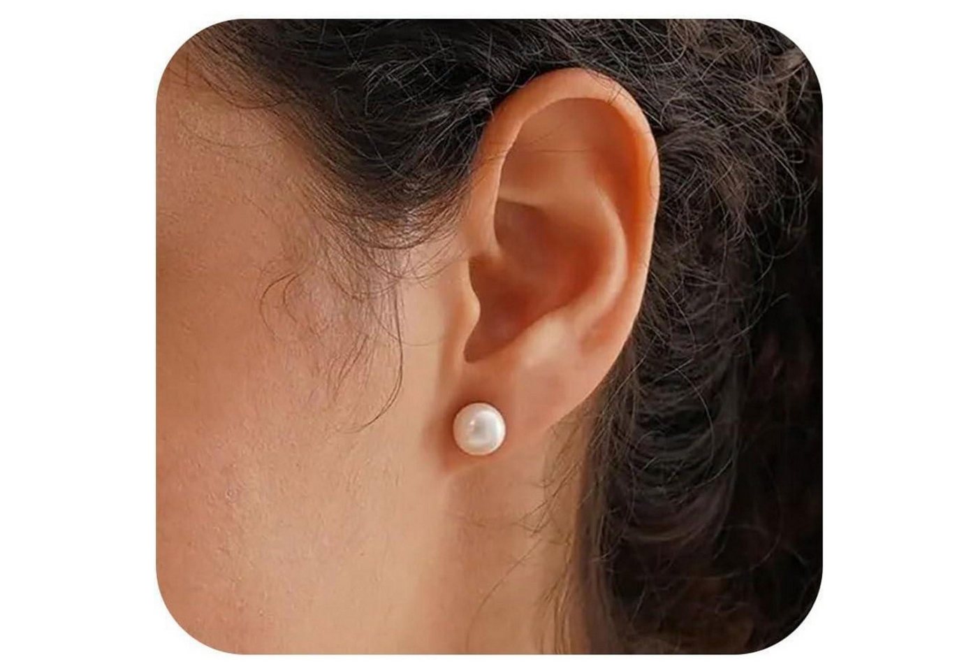 LuxusKollektion Schmuckset Ohrstecker Silber 925 Süßwasserperlen hypoallergen Damen 7mm A-Gold von LuxusKollektion