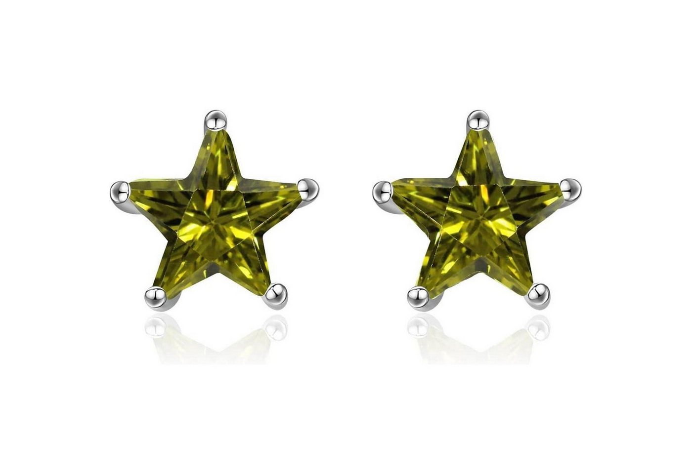 LuxusKollektion Schmuckset Ohrstecker Sterne 925 Sterling Silber Damen Geschenke Olivgrün von LuxusKollektion