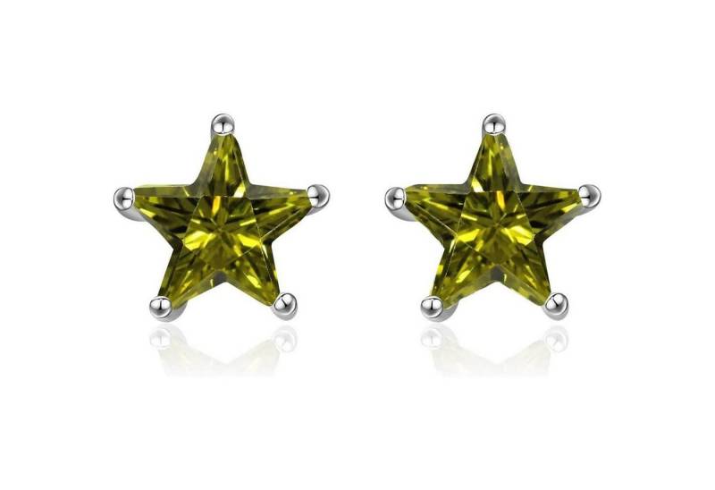 LuxusKollektion Schmuckset Ohrstecker Sterne 925 Sterling Silber Damen Geschenke Olivgrün von LuxusKollektion