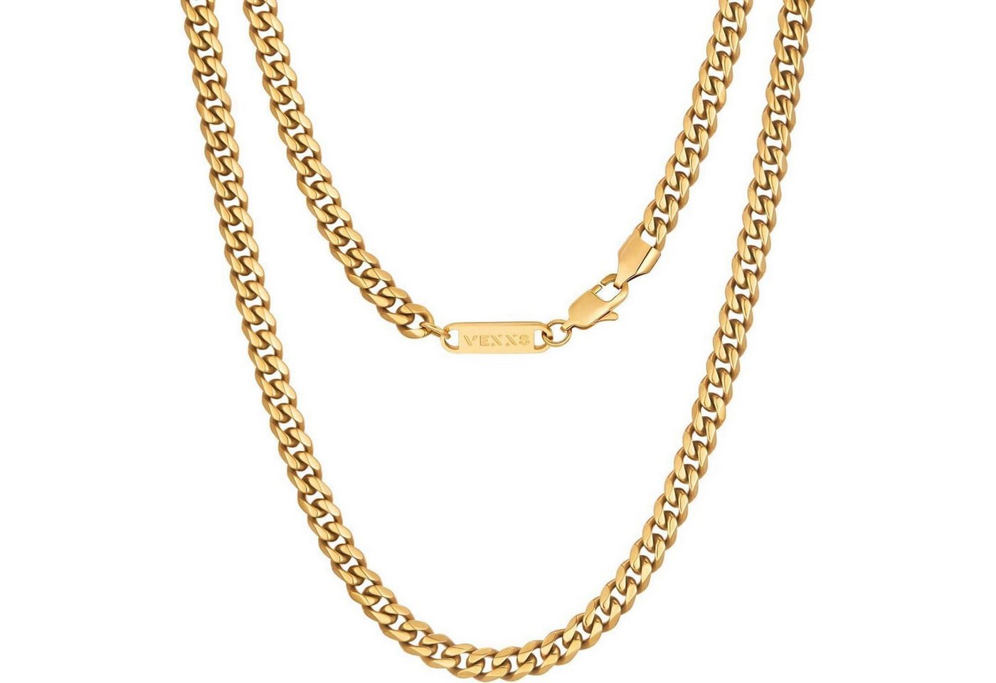 LuxusKollektion Schmuckset Panzerkette 5mm Herren Damen 18K Gold Cuban Golden-5mm 61.0 Zentimeter von LuxusKollektion