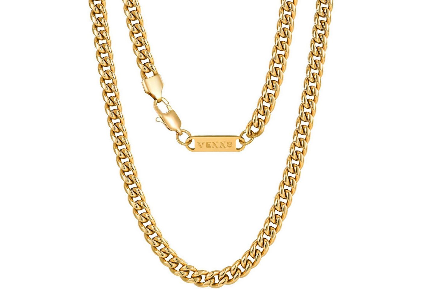 LuxusKollektion Schmuckset Panzerkette Herren 18K Gold Kubanische Golden-6mm 56.0 Zentimeter von LuxusKollektion