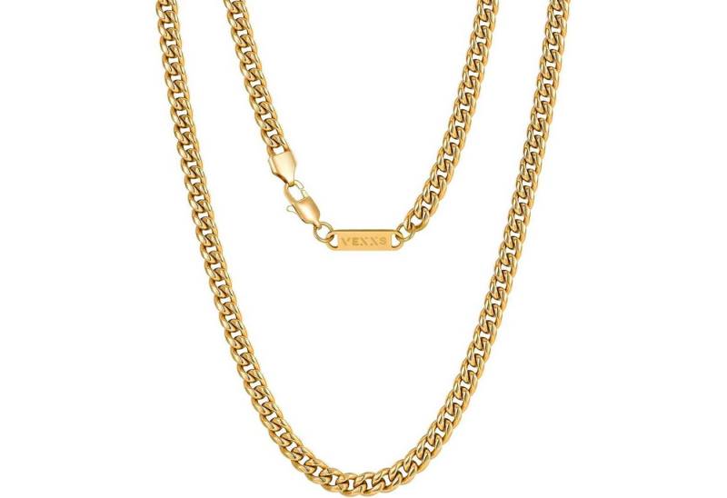 LuxusKollektion Schmuckset Panzerkette Herren Cuban Miami 4mm 18K Gold Golden-4mm 46.0 Zentimeter von LuxusKollektion