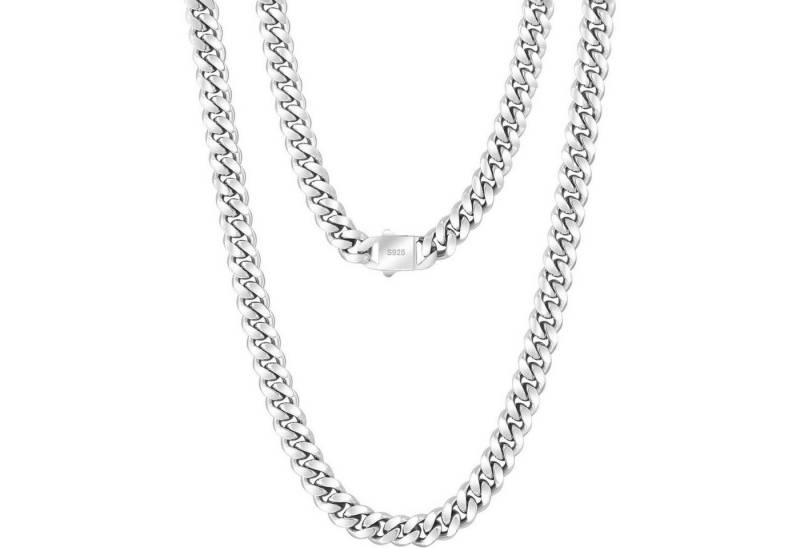 LuxusKollektion Schmuckset Panzerkette Herren Edelstahl 18K 45.7 Zentimeter Flach-8mm-Versilbert von LuxusKollektion