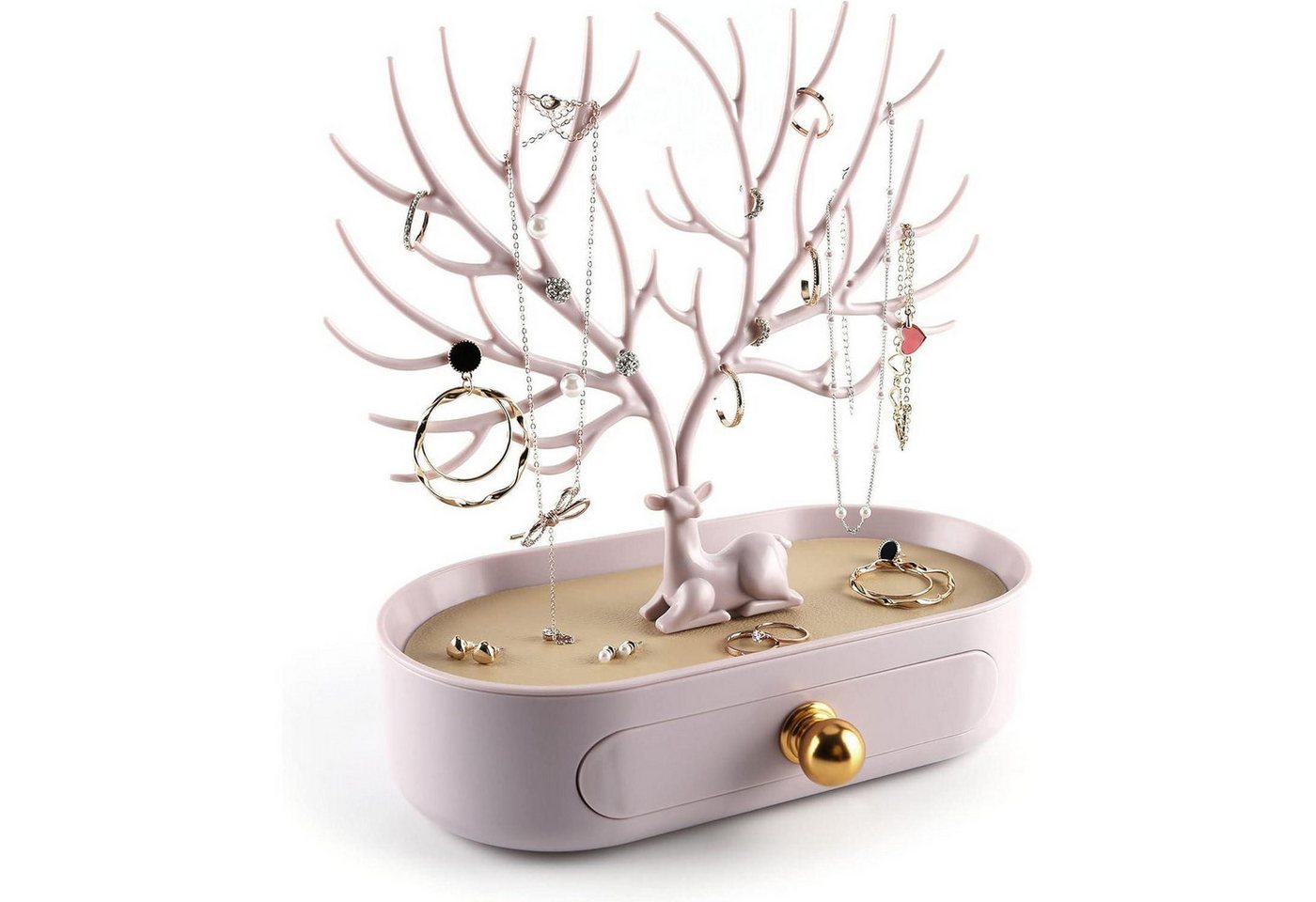 LuxusKollektion Schmuckset Schmuckbaum Aluminiumlegierung Geweih B Pink-aluminium Alloy Handle von LuxusKollektion