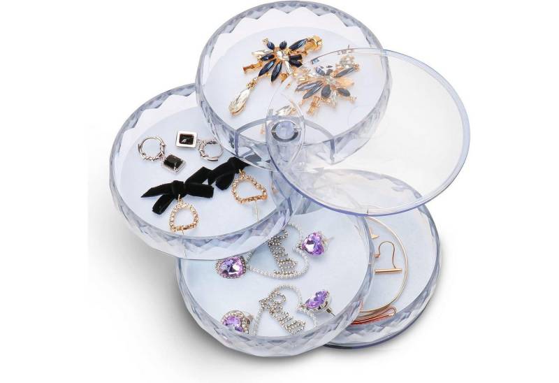 LuxusKollektion Schmuckset Schmuckkästchen Mädchen Damen 4 Ebenen Drehbar Transparent Acryl von LuxusKollektion