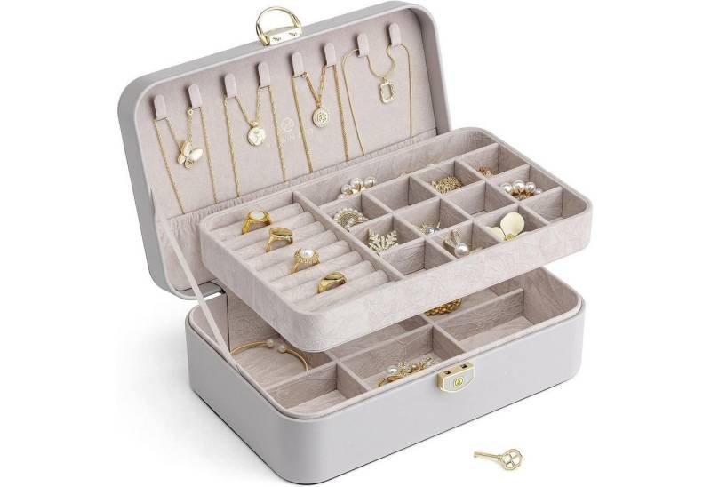 LuxusKollektion Schmuckset Schmuckkästchen Mädchen Damen Doppelschicht Abschließbar Ringe von LuxusKollektion