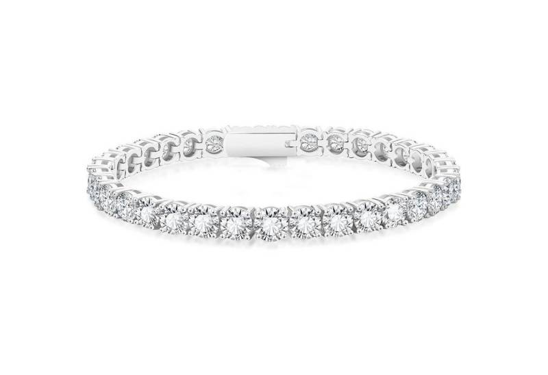 LuxusKollektion Schmuckset Tennisarmband 14K Gold Weißgold Zirkonia Silber-5mm 17.8 Zentimeter von LuxusKollektion