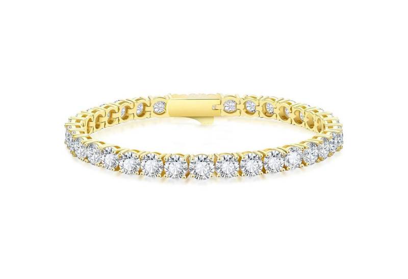 LuxusKollektion Schmuckset Tennisarmband Damen 14K Weißgold Zirkonia Gold-5mm 16.5 Zentimeter von LuxusKollektion