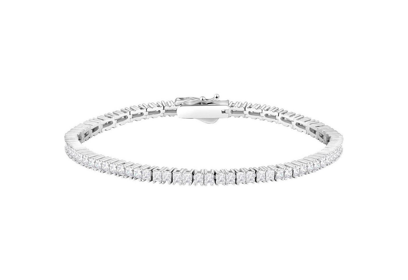 LuxusKollektion Schmuckset Tennisarmband Silber 925 Zirkonia Damen Silbrig-2mm 17.8 Zentimeter von LuxusKollektion