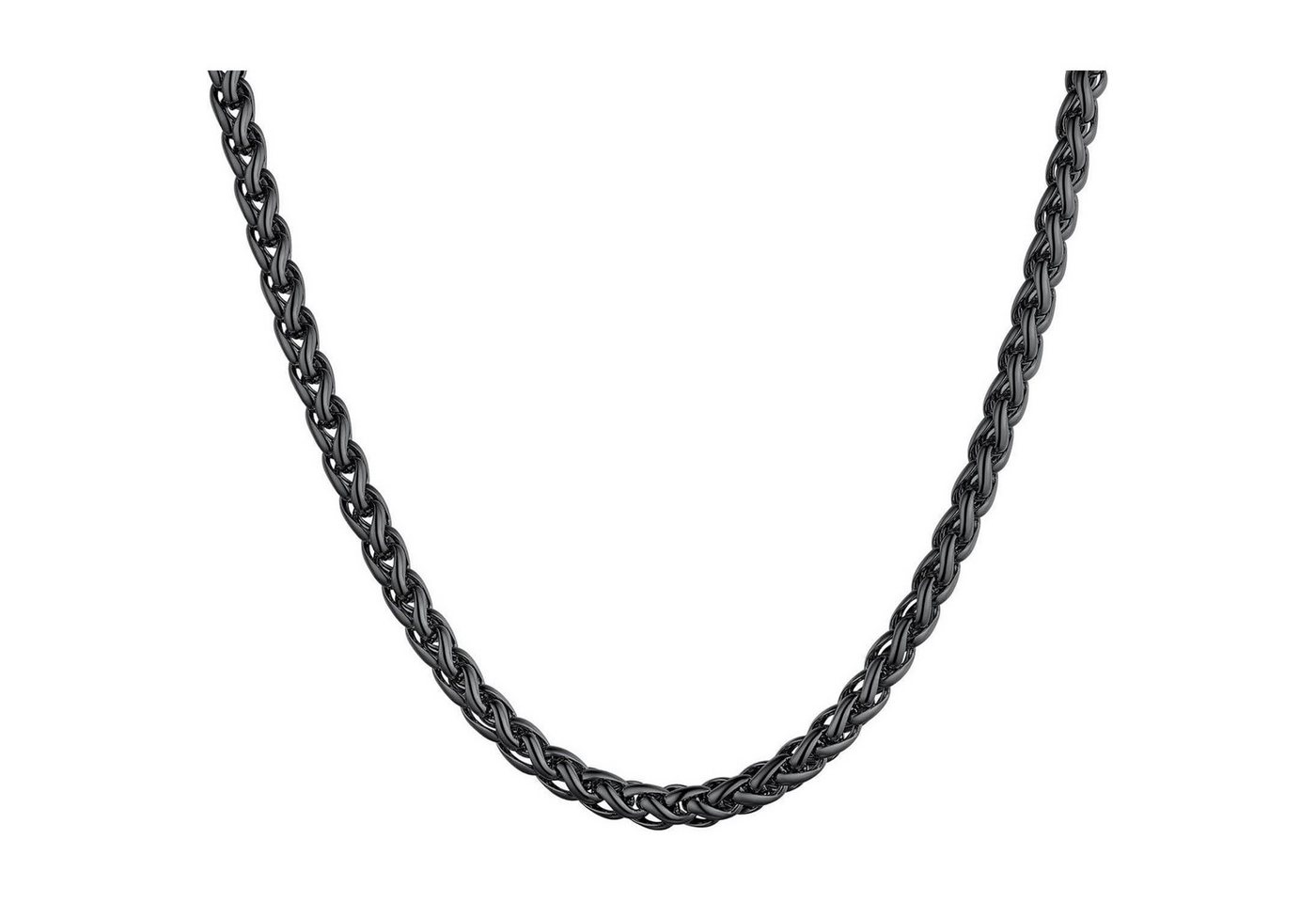 LuxusKollektion Schmuckset Weizenkette vergoldet Edelstahl 6mm Damen Schwarz(6mm) 46 Zentimeter von LuxusKollektion