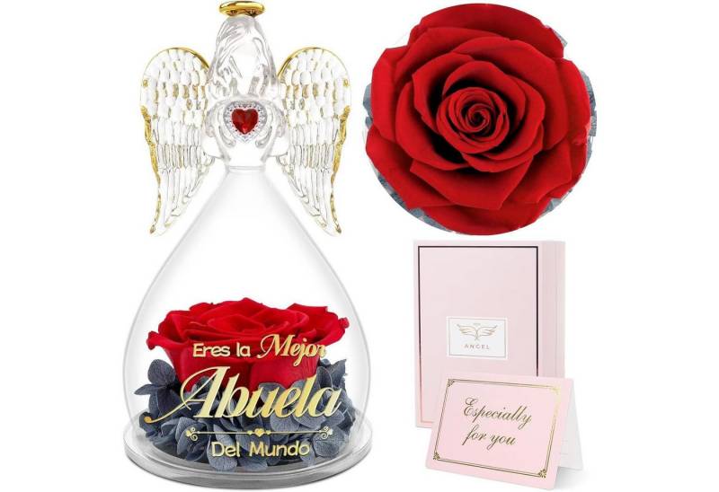 LuxusKollektion Schmuckset mit Gravur Engel Figur Spruch Beste Mama der Welt Rose Blume Geschenk von LuxusKollektion