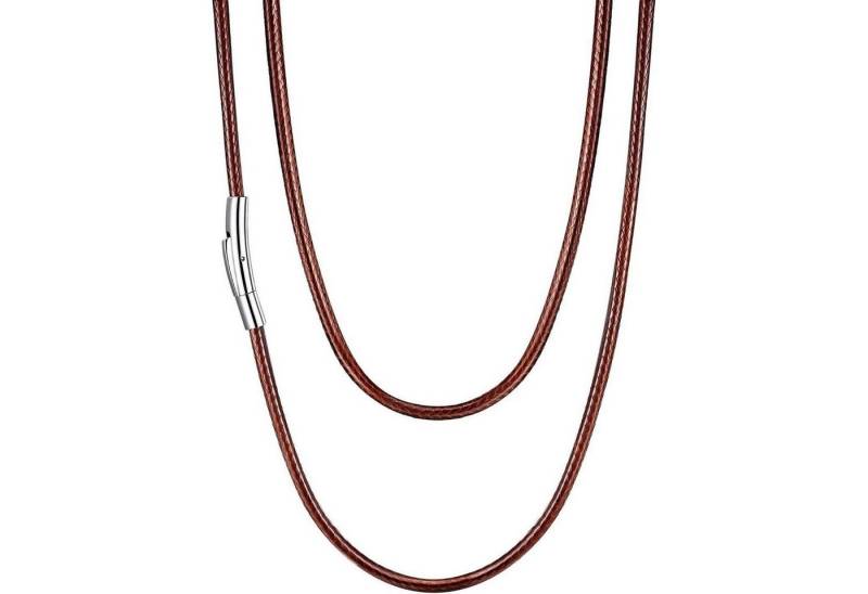 LuxusKollektion Schmuckset mit Gravur Kette Damen Herren 3mm Schwarz Braun 01 Braun(3mm) 66.0 Zentimeter von LuxusKollektion