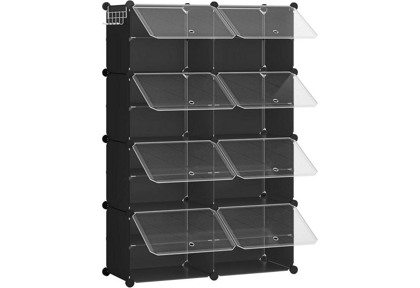 LuxusKollektion Schuhanstecker Schuhregal 8 Fächer Schuhschrank Würfelregal Tür 32 Paar Schuhe Stahl von LuxusKollektion